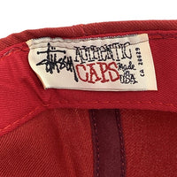 90's STUSSY ステューシー Sport Sロゴ 6パネルキャップ スナップバック ボルドー 白タグ 福生店
