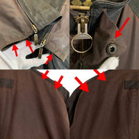 Barbour バブアー ワックス レザー フィールドジャケット コンバット ブラウン Size XL 福生店