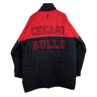 90's NBA CHICAGO BULLS シカゴ・ブルズ PRO PLAYER 中綿 ジャケット ブラック レッド Size L 福生店