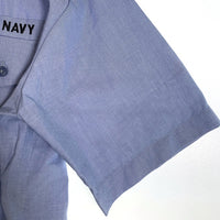 90's U.S.NAVY 米海軍 ユーティリティシャツ 半袖 ライトブルー 8405-01-458-5543 98年会計 Size L 福生店