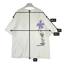 STUSSY ステューシー フラワー 前後プリント Tシャツ ホワイト sizeXL 瑞穂店