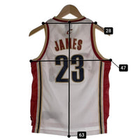 Reebok リーボック NBA Cleveland Cavaliers クリーブランド キャバリアーズ 23 LeBron James レブロン ジェームス ゲームシャツ ユニフォーム ホワイト ゴールド レッド Size M 福生店
