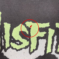 90's MISFITS ミスフィッツ HUGE SKULL 蓄光 スカルプリント Tシャツ ブラック WILD OATS USA製 Size XL 福生店