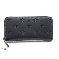 COACH コーチ CW296 スター型押し ラウンドファスナーレザーウォレット ブラック 福生店