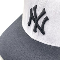 90's New Era ニューエラ MLB ニューヨーク・ヤンキース 59FIFTY ベースボールキャップ グレー ブラック ウール USA製 Size 7 1/2 (59.6cm) 福生店
