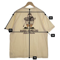ROARK ロアーク REVIVAL "RAMBLERS" S/S TEE プリントTシャツ ナチュラル Size L 福生店