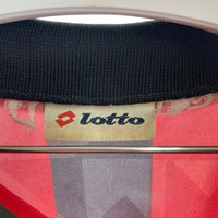 LOTTO ロット ACミラン 93-94 ホーム ブランク ユニフォーム ワッペンロゴなし レッド×ブラック size- 瑞穂店