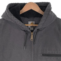 Carhartt カーハート ウォッシュド ダック地 ジップアップジャケット 内ボア フェードブラック J141-029 Size XL 福生店