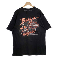 90's HARLEY-DAVIDSON ハーレーダビッドソン イーグル エンブレム バイク プリントTシャツ ブラック USA製 Size XL 福生店