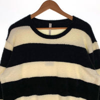 glamb グラム ナイロン ボーダーニット クルーネックセーター ホワイト ブラック GB16AT/KNT12 Size 4 福生店