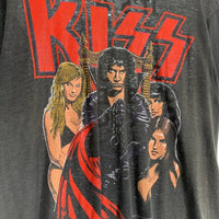 80's KISS キッス IT'S A DIRTY JOB プリントTシャツ ブラック 1987コピーライト Size L-XL 相当 福生店