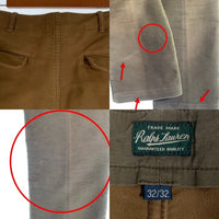 Polo by Ralph Lauren ポロラルフローレン ピーチスキン トラウザーパンツ ブラウン コットン Size 32/32 福生店