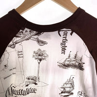 CORE FIGHTER コアファイター ラグランスリーブ マルチプリント Tシャツ ホワイト ブラウン 3 Size M 福生店