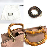 GUCCI グッチ 368823 2WAY ショルダー バンブー ハンドバッグ レザー ピンク 瑞穂店