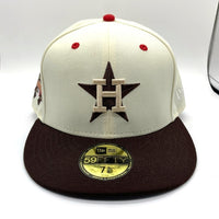 NEWERA ニューエラ HOUSTON ASTROS ヒューストンアストロズ THE CAP別注 59FIFTY ベースボールキャップ サイドパッチ ブラウン オフホワイト Size 7 5/8 (60.6cm) 福生店