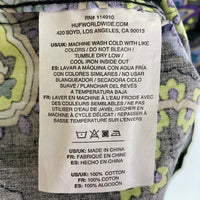HUF ハフ ペイズリー オープンカラー 半袖シャツ ブラック×グリーン×パープル sizeM 瑞穂店