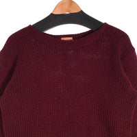 40's~ HIGHLAND ハイランド ボートネック ローゲージ ウールセーター ボルドー 厚手 Size - 福生店