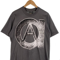 90's Anarchic Adjustment アナーキックアジャストメント aサークルA 両面プリント Tシャツ チャコールグレー USA製 Stedman Size L 福生店