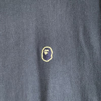 A BATHING APE アベイシングエイプ ワンポイントワッペン Tシャツ ネイビー 袖裾リブ Size M 福生店