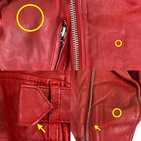 glamb グラム Mercury Riders マーキュリーライダース シープスキン ダブルライダースジャケット レッド GB16AT/JKT08 Size 4 福生店
