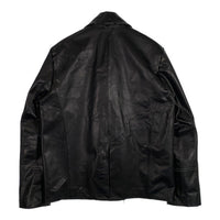 FORCES JACKETS Leather NAVY PEA COAT レザーネイビーピーコート ブラック ボタン1個欠品 Size L 福生店
