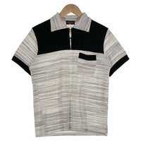 Dry Bones ドライボーンズ ボーダー 切替 コットン ポロシャツ ブラック ホワイト グレー Size M 福生店