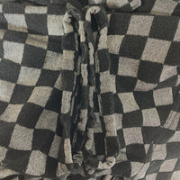 CALEE キャリー パイル 市松模様 オープンカラー 半袖シャツ ブラック sizeL 瑞穂店