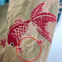花旅楽団 ハナタビガクダン 金魚×桜×流水 リバーシブル スカジャン グリーン sizeL 瑞穂店