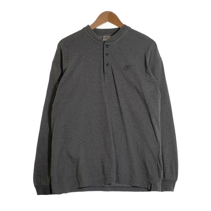 NIKE ナイキ ヘンリーネック ロングスリーブTシャツ チャコールグレー