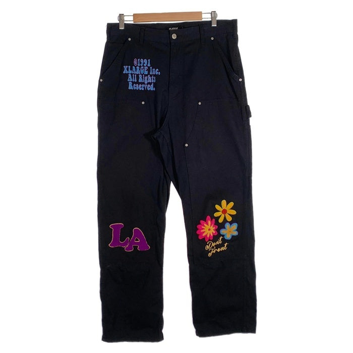 XLARGE エクストララージ DAISY DOUBLE KNEE WORK PANTS デイジーダブルニーワークパンツ ブラック  101231031008 Size 34 福生店