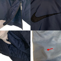 90-00's NIKE ナイキ ナイロン アノラック プルオーバージャケット 中綿 ネイビー ブラック Size M 福生店