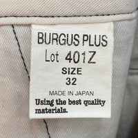 BURGUS PLUS バーガスプラス 401Z Zip Fly Chino Trouser ジップフライ チノトラウザー チノパン グレー size32 瑞穂店