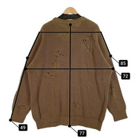 NEIGHBORHOOD ネイバーフッド 21SS SAVAGE . CREW / CA-KNIT LS ダメージ加工 クルーネックセーター カーキ コットン アクリル 211FUNH-KNM01 Size XL 福生店