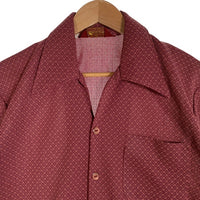 70's Sears シアーズ ヨーロピアンコレクション 開襟シャツ ボルドー ポリエステル Size M 福生店