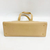 CHANEL シャネル キャビアスキン ロゴ ハンド トートバッグ ベージュ 瑞穂店