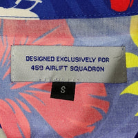 459th AIRLIFT SQUADRON 第459空輸中隊 レーヨン アロハシャツ マルチ プリント Size S 福生店