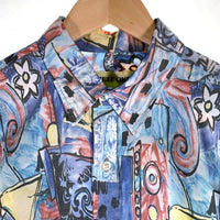 WHEIT OKK 総柄プリント 半袖シャツ ライトブルー Size M 福生店