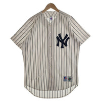 90's Russell Athletic ラッセルアスレチック Newyork Yankees ニューヨーク ヤンキース 半袖 ベースボールシャツ ホワイト ストライプ USA製 Size 44 福生店