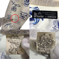 SOFT MACHINE ソフトマシーン 14SS WALL FLASH SHIRTS タトゥー柄 ウォール フラッシュ 長袖 シャツ ホワイト ブルー Size XL 福生店