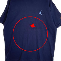 90's NIKE ナイキ JUMPMAN JORDAN ジャンプマン刺繡 Tシャツ ネイビー USA製 デッドストック Size L 福生店