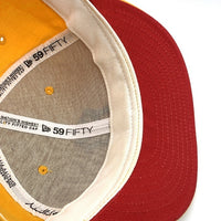 90's New Era ニューエラ MLB ニューヨーク・ヤンキース 59FIFTY ベースボールキャップ イエロー ウール USA製 Size 7 1/8 (56.8cm) 福生店