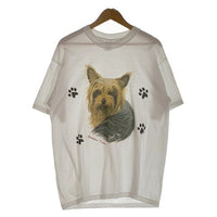 Yorkshire Terrier ヨークシャーテリア プリントTシャツ ホワイト アニマル Size L 福生店