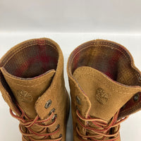 Timberland ティンバーランド スエード×レザー ブーツ チェック柄裏地 ブラウン size25cm 瑞穂店