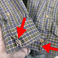 L.L.Bean エルエルビーン チェック ボタンダウンシャツ コットン ホワイト ブルー グリーン 形態安定 Size XXL-TALL 福生店