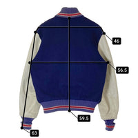 ALBION AWARD JACKET アルビオン SFワッペン 袖レザー スタジャン アワードジャケット ネイビー×ホワイト size38 瑞穂店