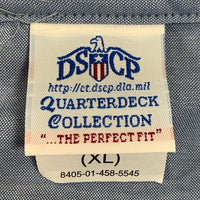 U.S.NAVY 米海軍 シャンブレーシャツ ユーティリティ ブルー 刺繡 半袖 8405-01-458-5545 Size XL 福生店