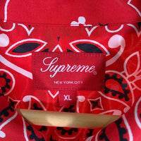 SUPREME シュプリーム 21SS Bandana Silk S/S Shirt バンダナ シルク ショートスリーブシャツ オープンカラー レッド Size XL 福生店