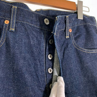 90's LEVI'S リーバイス 701XX BIG E 復刻 バックルバック テーパードデニムパンツ インディゴ 紙パッチ 日本製 91年 Size 34×34 福生店