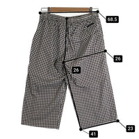 00's NIKE ナイキ ギンガムチェック クロップドパンツ ブラック ホワイト ポリエステル Size M 福生店