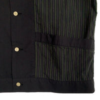 SAVOY CLOTHING サヴォイクロージング オープンカラー 半袖シャツ ブラック ストライプ ポケット ロカビリー Size M 福生店